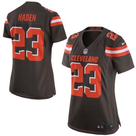 Women's Nike Cleveland Browns #23 Joe Haden Brown Stitched NFL Jersey