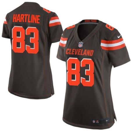 Women's Nike Cleveland Browns #83 Brian Hartline Brown Stitched NFL Jersey