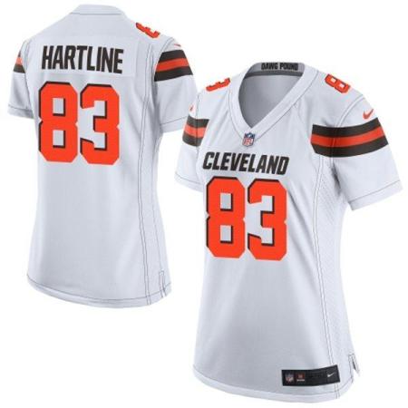 Women's Nike Cleveland Browns #83 Brian Hartline White Stitched NFL Jersey