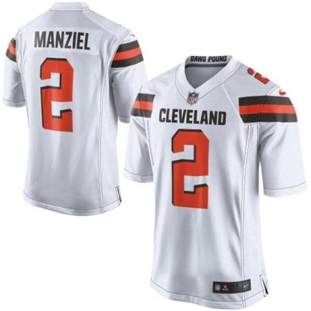 Youth Nike Cleveland Browns #2 Johnny Manziel White Stitched NFL Jersey
