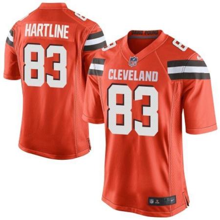 Youth Nike Cleveland Browns #83 Brian Hartline Orange Alternate Stitched NFL Jersey