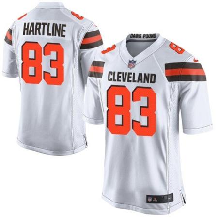 Nike Cleveland Browns #83 Brian Hartline White Men's Stitched NFL New Elite Jersey