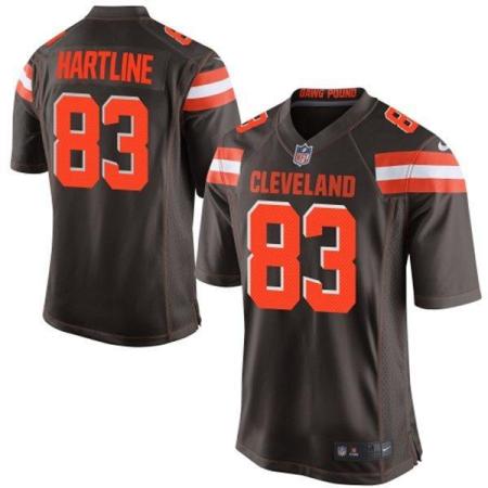 Nike Cleveland Browns #83 Brian Hartline Brown Men's Stitched NFL New Elite Jersey