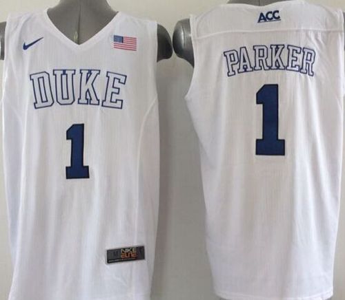 Duke Blue Devils #1 Jabari Parker White Basketball Stitched NCAA Jersey