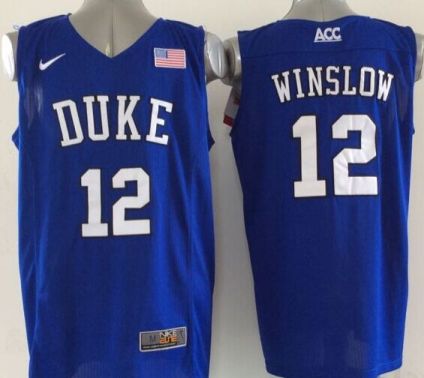 Duke Blue Devils #12 Justise Winslow Blue Stitched Basketball NCAA Jersey