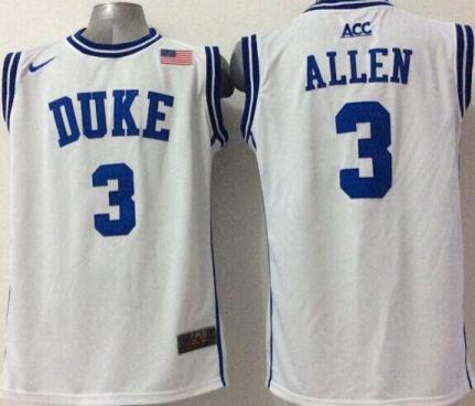 Duke Blue Devils #3 Grayson Allen White Stitched Basketball NCAA Jersey