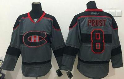 Montreal Canadiens #8 Brandon Prust Charcoal Cross Check Fashion Stitched NHL Jersey
