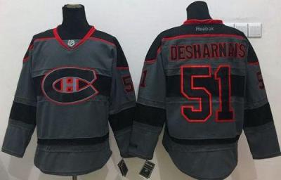 Montreal Canadiens #51 David Desharnais Charcoal Cross Check Fashion Stitched NHL Jersey
