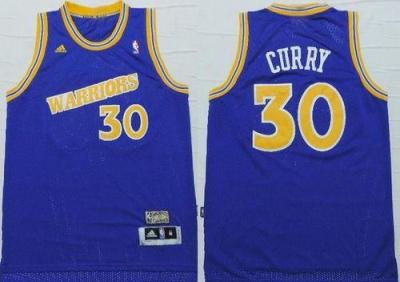 Golden State Warriors #30 Stephen Curry Blue Throwback Stitched NBA Jersey