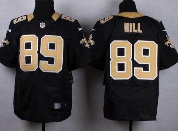 Nike New Orleans Saints #89 Josh Hill Black Team Color Stitched NFL Elite Jersey