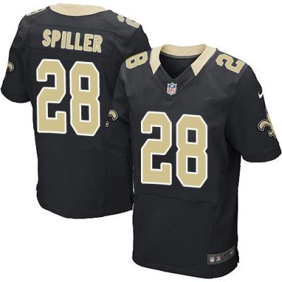 Nike New Orleans Saints #28 C.J. Spiller Black Team Color Stitched NFL Elite Jersey
