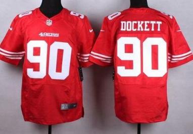 Nike San Francisco 49ers #90 Darnell Dockett Red Stitched NFL Elite Jersey