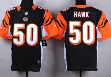 Nike Cincinnati Bengals #50 A.J. Hawk Black Team Color Men's Stitched NFL Elite Jersey