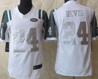 Nike New York Jets #24 Darrelle Revis White Stitched NFL Limited Platinum Jersey