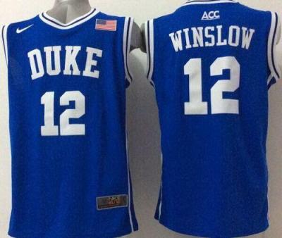 Duke Blue Devils #12 Justise Winslow Blue Basketball Stitched NCAA Jersey