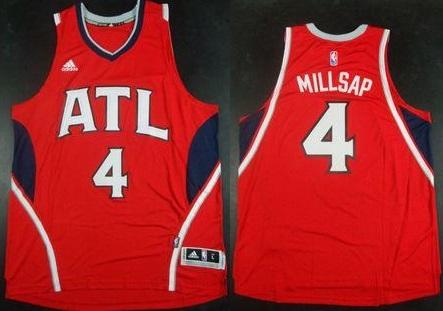Atlanta Hawks #4 Paul Millsap Red Stitched Revolution 30 Swingman NBA Jersey