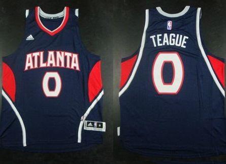 Atlanta Hawks #0 Jeff Teague Blue Stitched Revolution 30 Swingman NBA Jersey