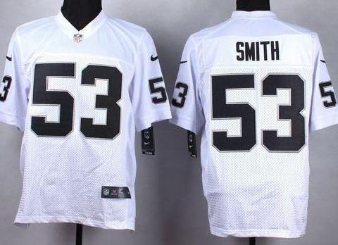 Nike Oakland Raiders #53 Malcolm Smith White Men's Stitched NFL Elite Jersey