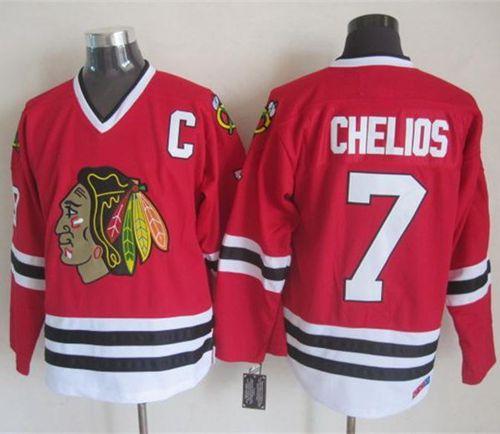 Chicago Blackhawks #7 Chris Chelios Red CCM Throwback Stitched NHL Jersey