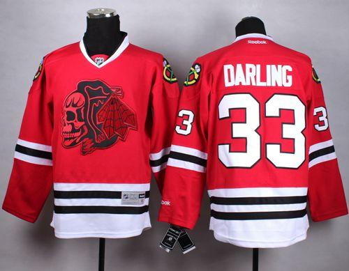Chicago Blackhawks #33 Scott Darling Red(Red Skull) Stitched NHL Jersey