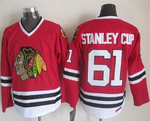 Chicago Blackhawks #61 Stanley Cup Red CCM Throwback Stitched NHL Jersey
