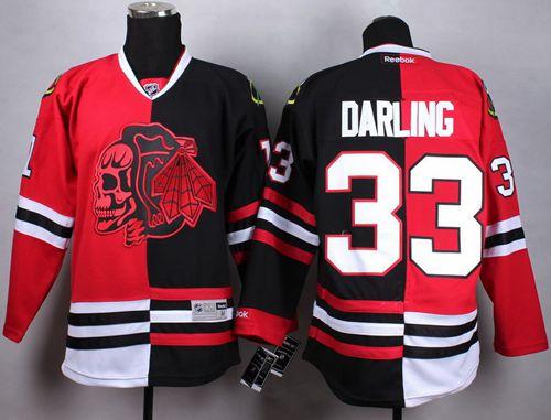 Chicago Blackhawks #33 Scott Darling Red Black Split Red Skull Stitched NHL Jersey Chicago Blackhawks #33 Scott Darling Red Black Split Red Skull Stitched NHL Jersey