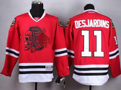 Chicago Blackhawks #11 Andrew Desjardins Red(Red Skull) Stitched NHL Jersey
