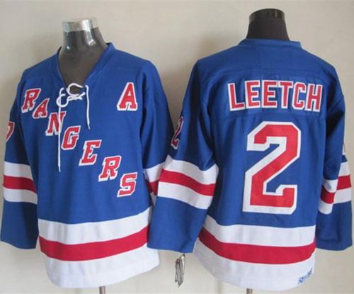 New York Rangers #2 Brian Leetch Light Blue CCM Throwback Stitched NHL Jersey
