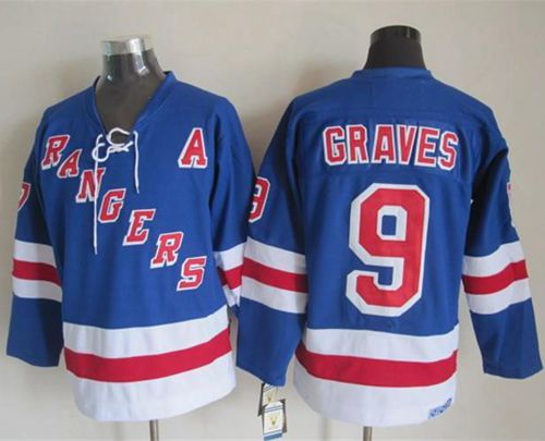 New York Rangers #9 Adam Graves Light Blue CCM Throwback Stitched NHL Jersey