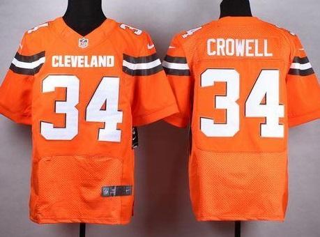 Nike Cleveland Browns #34 Isaiah Crowell Orange Stitched NFL Elite Jersey