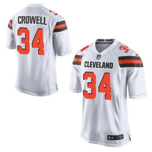 Nike Cleveland Browns #34 Isaiah Crowell White Men's Stitched NFL Elite Jersey