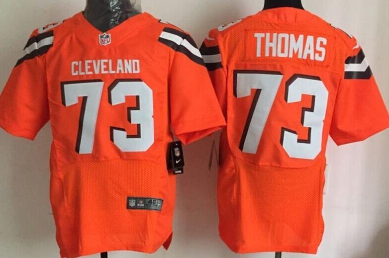 Nike Cleveland Browns #73 Joe Thomas Orange Men's Stitched NFL Elite Jersey