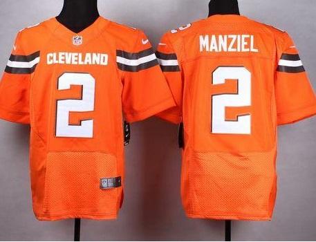 Nike Cleveland Browns #2 Johnny Manziel Orange Stitched NFL Elite Jersey