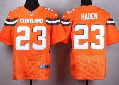 Nike Cleveland Browns #23 Joe Haden Orange Stitched NFL Elite Jersey
