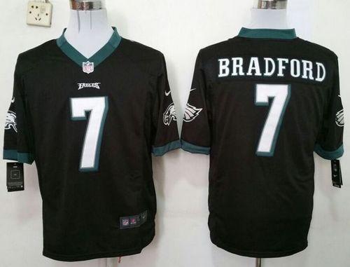 Nike Philadelphia Eagles #7 Sam Bradford Black Stitched NFL Game Jersey