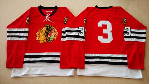 Chicago Blackhawks #3 Keith Magnuson Red Mitchell And Ness 1960-61 Stitched NHL Jersey