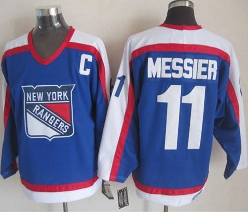 New York Rangers #11 Mark Messier Blue White CCM Throwback Stitched NHL Jersey