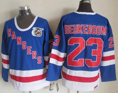 New York Rangers #23 Jeff Beukeboom Blue CCM 75TH Stitched NHL Jersey New York Rangers #23 Jeff Beukeboom Blue CCM 75TH Stitched NHL Jersey