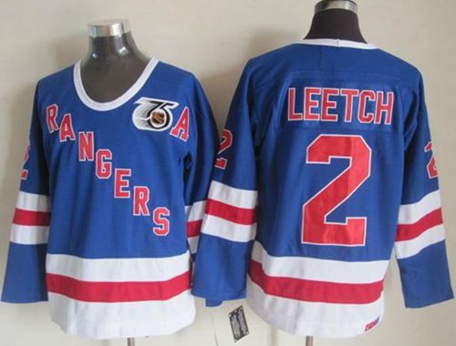 New York Rangers #2 Brian Leetch Blue CCM 75TH Stitched NHL Jersey