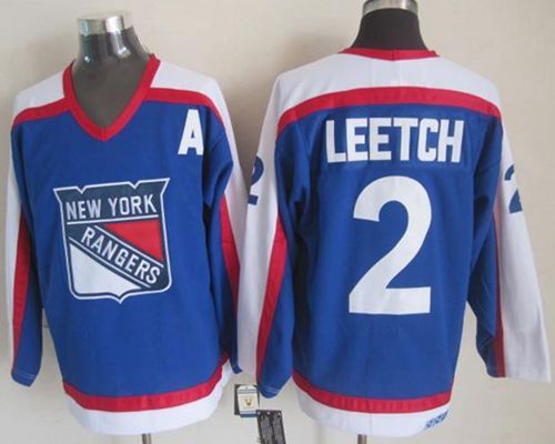 New York Rangers #2 Brian Leetch Blue White CCM Throwback Stitched NHL Jersey