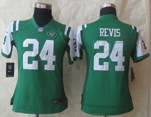 Women's Nike New York Jets #24 Darrelle Revis Green Stitched NFL Limited Jersey