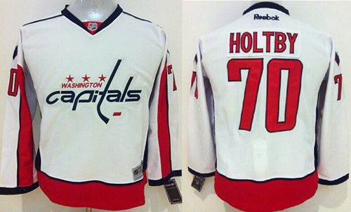 Youth Washington Capitals #70 Braden Holtby White Stitched NHL Jersey