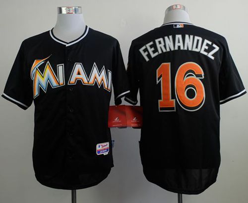 Florida Marlins #16 Jose Fernandez Black Alternate 2 Stitched Baseball Jersey