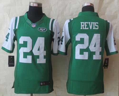 Nike New York Jets #24 Darrelle Revis Green Team Color Men's Stitched NFL Limited Jersey