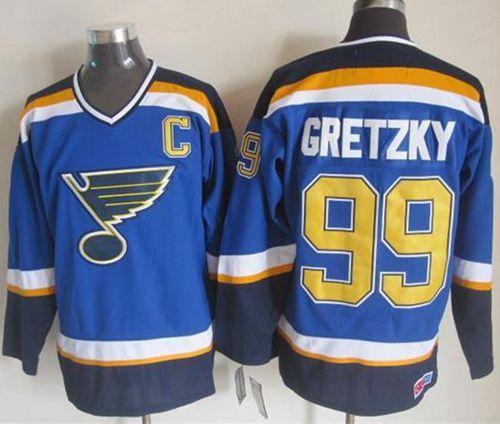 St. Louis Blues #99 Wayne Gretzky Light Blue CCM Throwback Stitched NHL Jersey