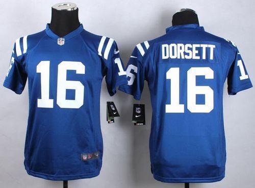 Youth Nike Indianapolis Colts #16 Phillip Dorsett Blue Stitched NFL Jersey