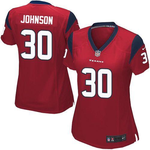 Women's Nike Houston Texans #30 Kevin Johnson Red Stitched NFL Jersey
