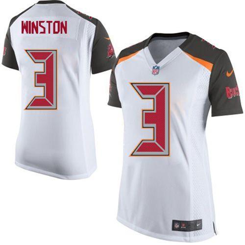 Women's Nike Tampa Bay Buccaneers #3 Jameis Winston White Stitched NFL Jersey