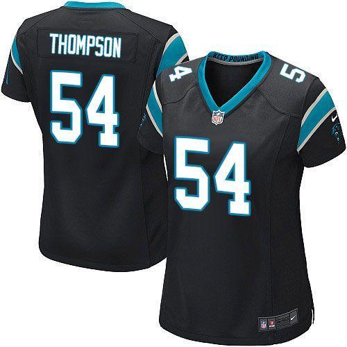 Women's Nike Carolina Panthers #54 Shaq Thompson Black Team Color Stitched NFL Jersey