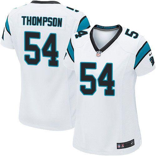 Women's Nike Carolina Panthers #54 Shaq Thompson White Stitched NFL Jersey